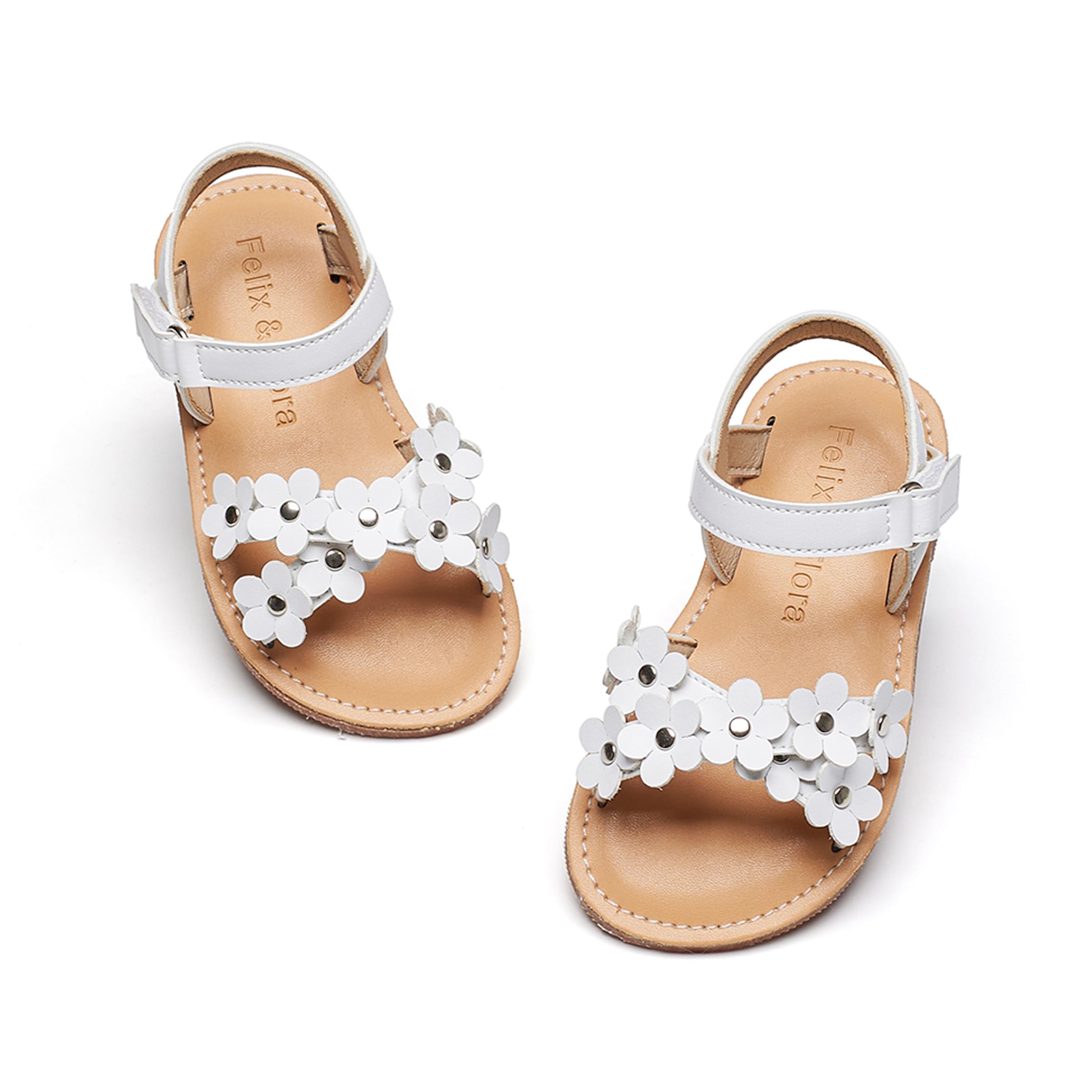 Felix & Flora Toddler Girl Sandals Open Toe Little Kid Flats