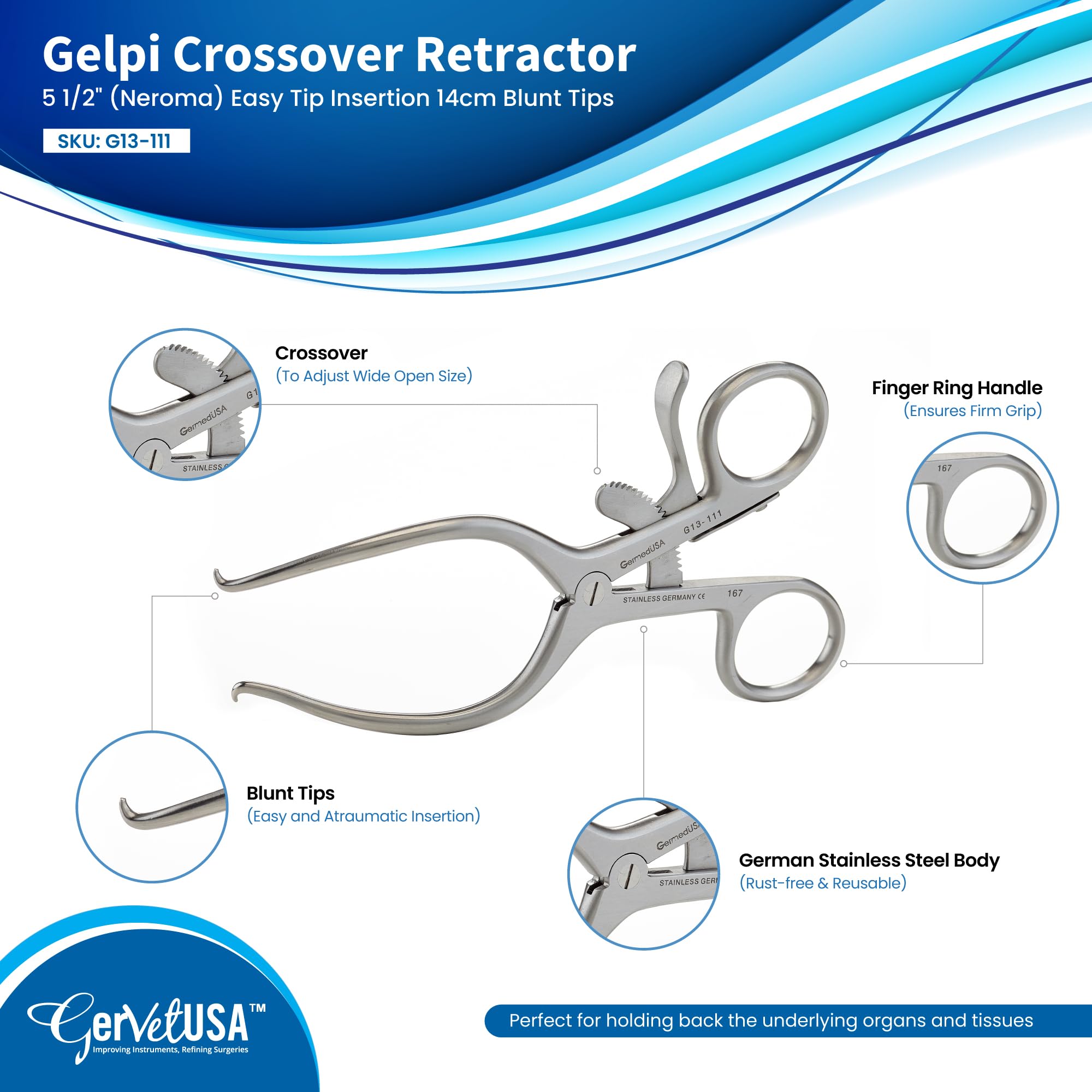 Gelpi Crossover Retractor 5 1/2
