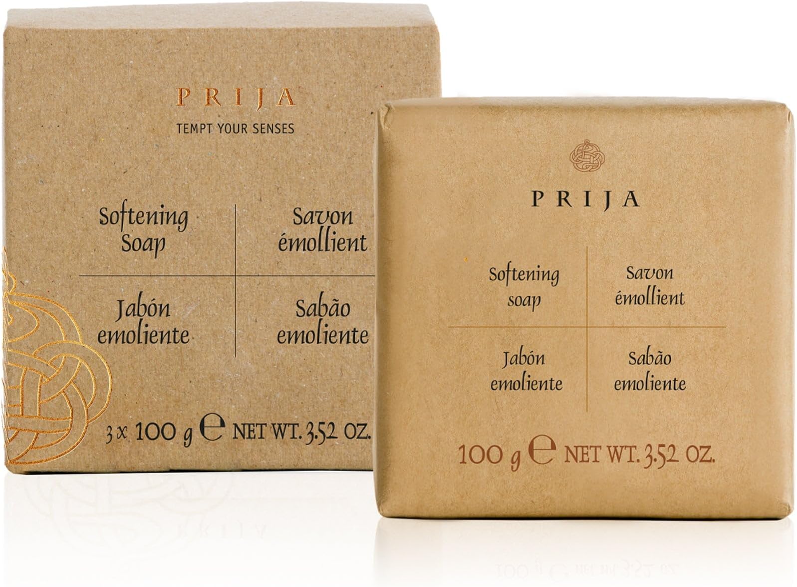 Softening Soap Gift Pack Enriched with Vegetable Glycerin (3 Pack x 3.52 oz) - Maintain and Restore Skin Hydration - Vegan Friendly - Dermatologically Tested - 100% Recycled Paper