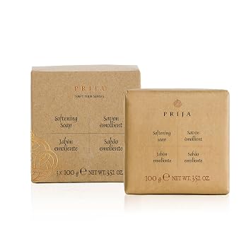 Prija Softening Soap Gift Pack Enriched with Vegetable Glycerin 3 Pack x 3.52 oz - Maintain and Restore Skin Hydration - Vegan Friendly - Dermatologically Tested - 100% Recycled Paper
