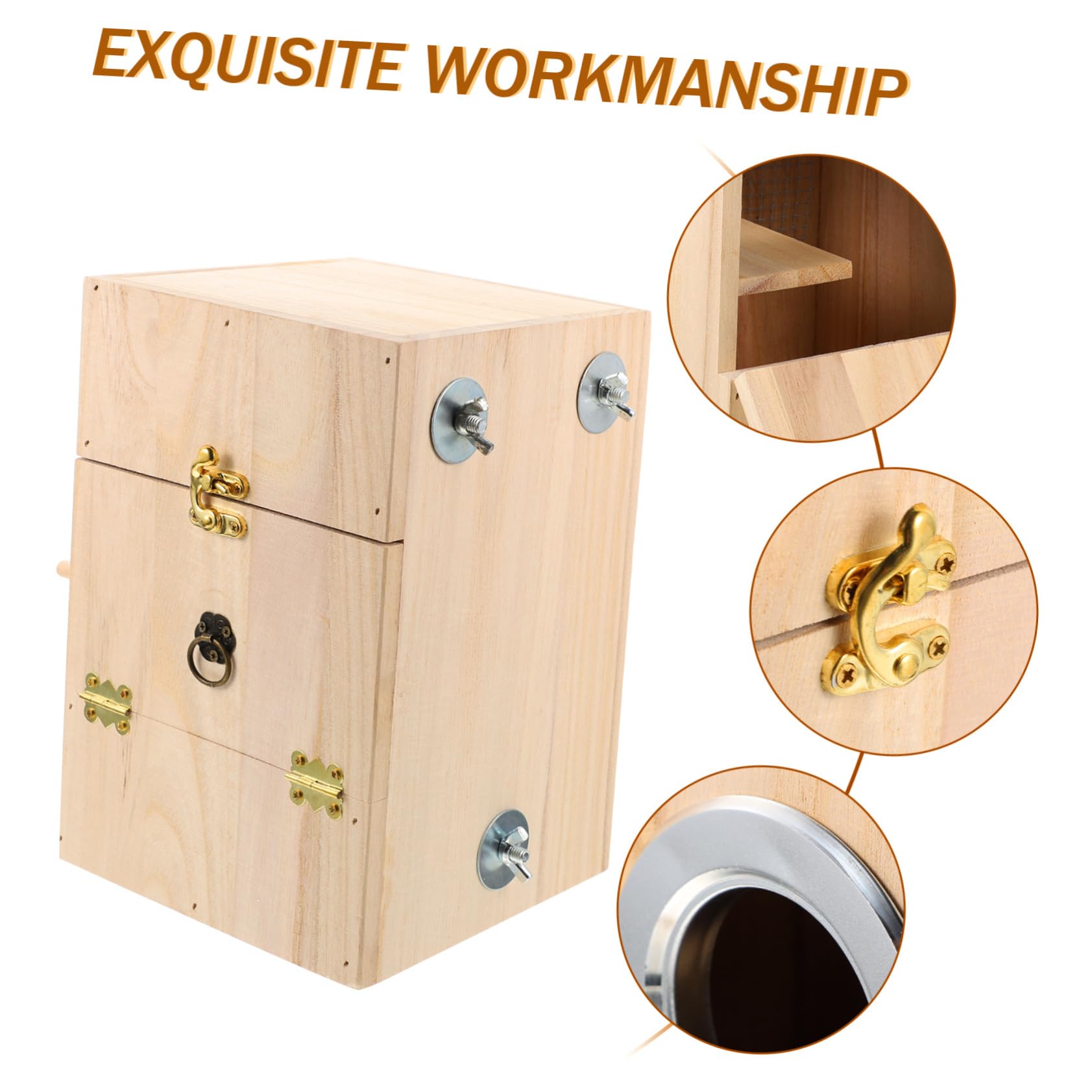 BESPORTBLE Coffret de Reproduction en Bois pour Petits Oiseaux, Nichoir Beige, Espace de Repos Jeu, pour Canaris