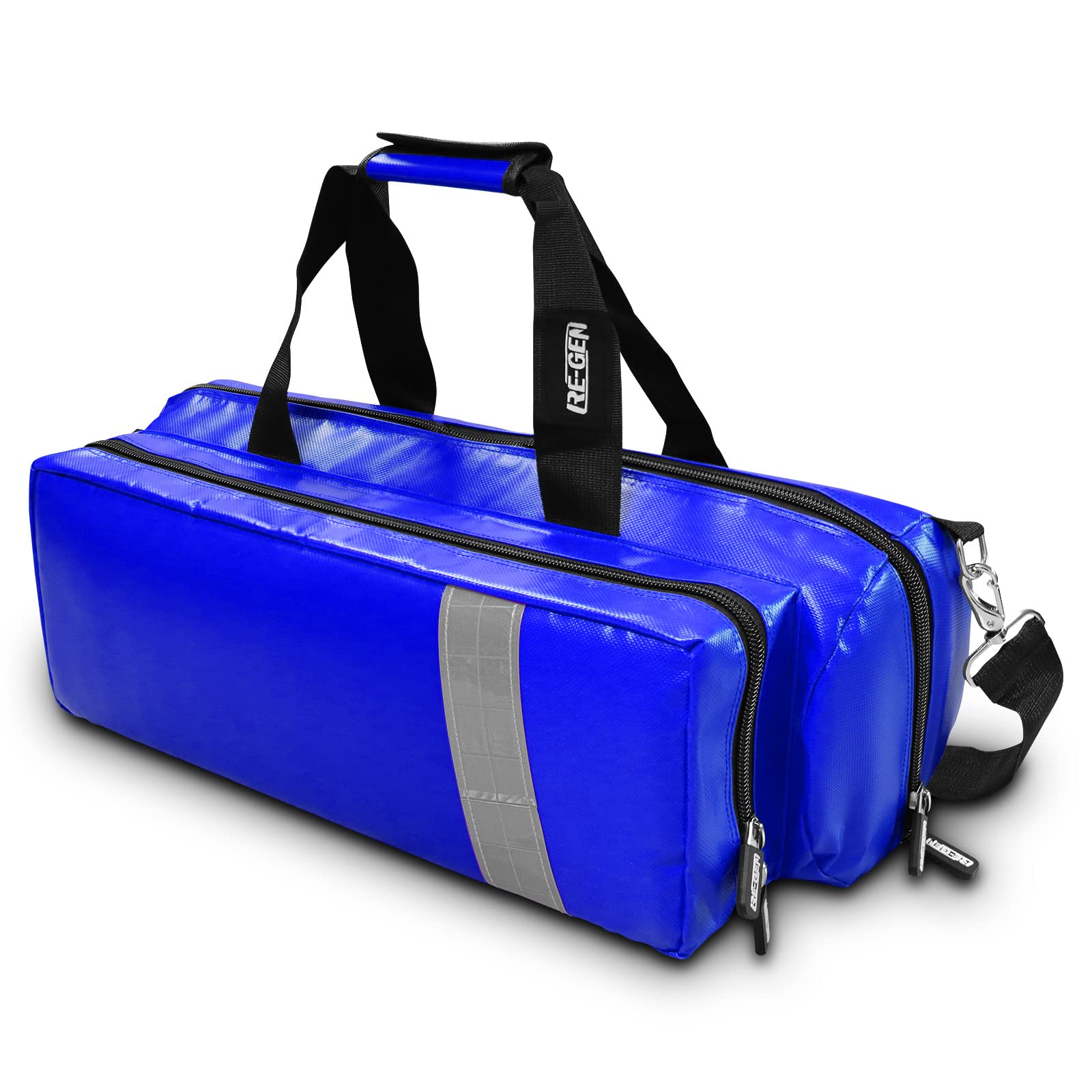 RE-GEN Oxygen Barrel Bag | Empty EMT First Responder Emergency Medic Canister Cylinder Storage Bag | Made from Easy-Clean Wipedown Canvas (Blue)