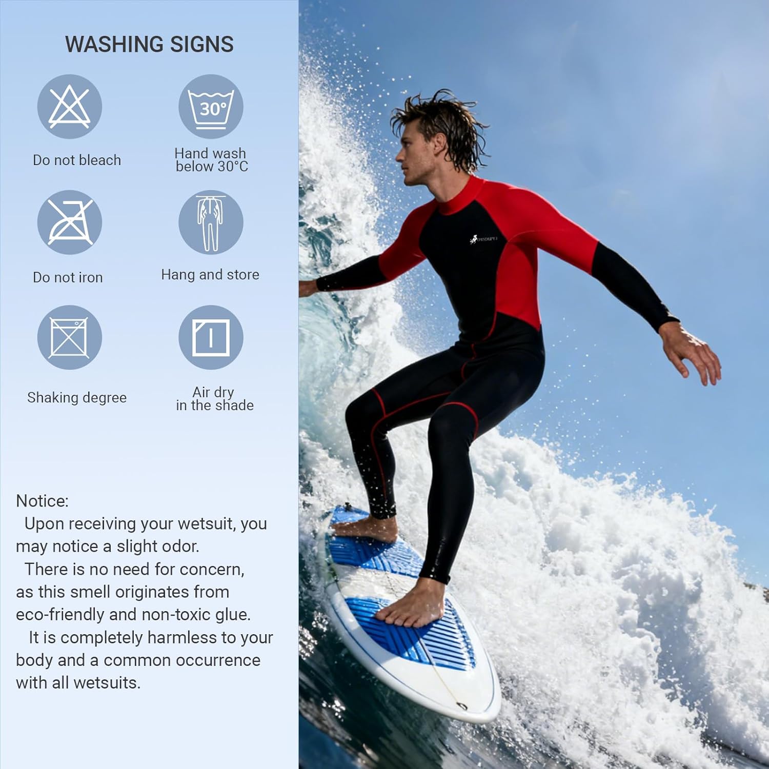 Men's Full-Body Wetsuit, 2mm Neoprene Wetsuits, Long-Sleeved Back Zipper Design Wetsuit, Suitable for Diving, Surfing, Snorkeling, Kayaking, Swimming, Rowing and Other Water Sports