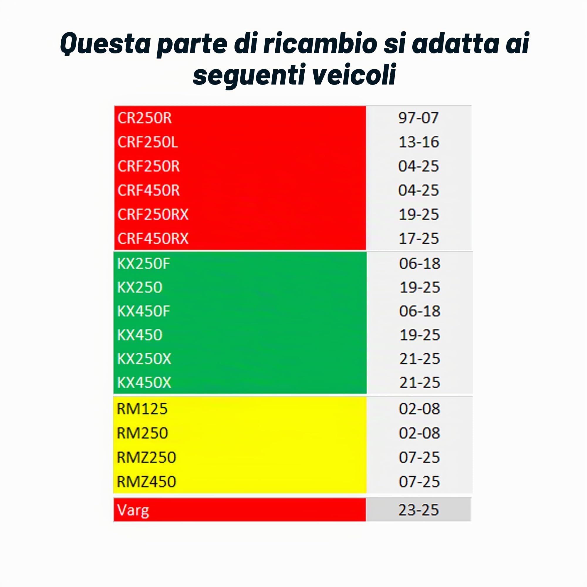 SCAR Dispositivo Forcella di Partenza Compatibile con HONDA CR CRF CRFR CRFRX 250 450 97-26 KAWASAKI KX KXF 06-26 SUZUKI 02-26 - Rosso