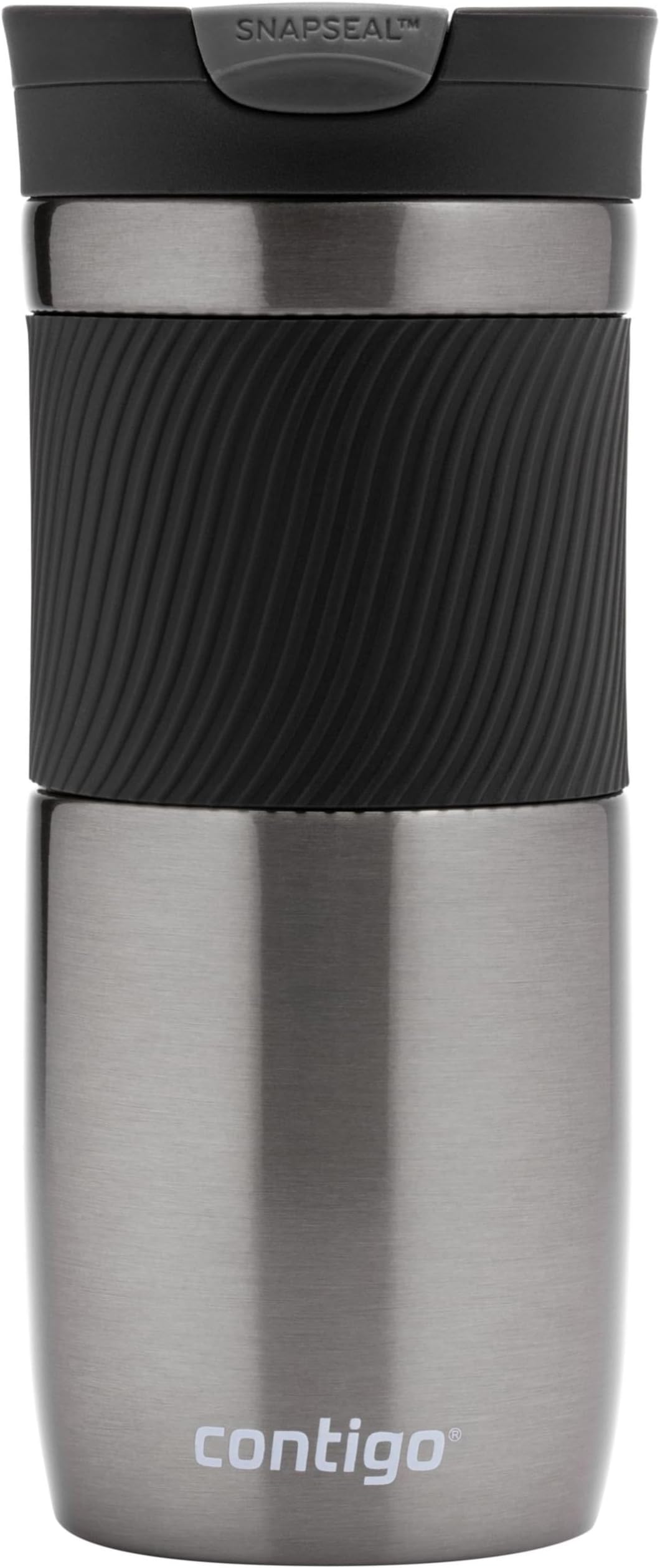 Byron Snapseal Travel Mug - Premium Stainless Steel Insulated Coffee Mug with Leakproof Lid, 470 ml Thermal Vacuum Flask for Hot & Cold Beverages