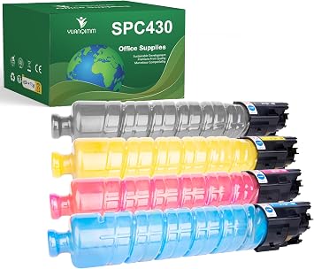 SP C430 SP C430A Toner Cartridge Replacement for Ricoh SP C440DN C430DN C430 C431DNHT C431DNHW High-Yield for Ricoh 821105 821106 821107 821108 1xBlack 1xCyan 1xMagenta 1xYellow,4-Pack