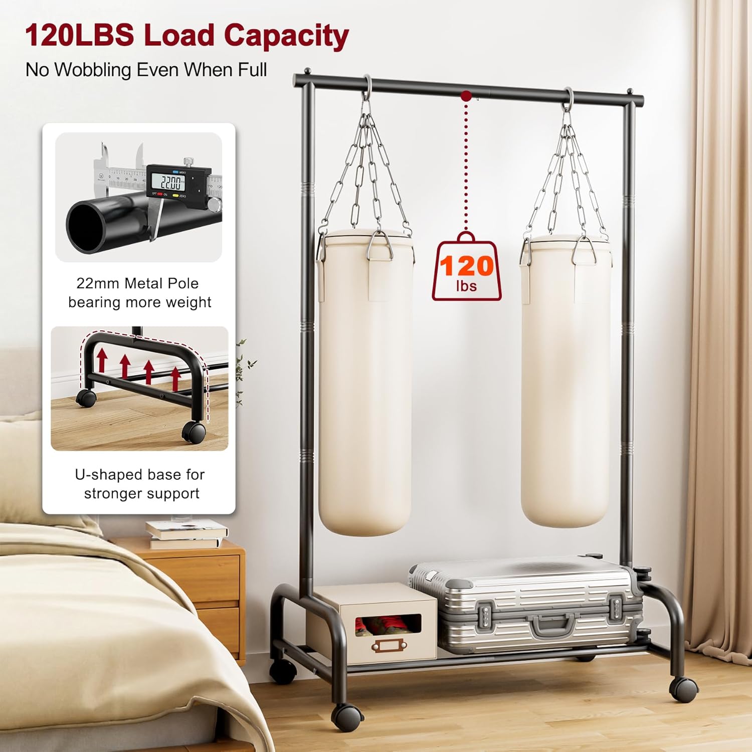 SLEEPING LAMB Coat Rack Freestanding with Umbrella Holder & Heavy Duty Clothes Rack for Hanging Clothes