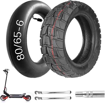 80/65-6 Scooter Tire Replacement, 255x80 10x3 Tire and Tube Set, 10 inch Tire, for Nanrobot D4/D5/D6+/Apollo Pro/Kugoo Kirim M4 Pro/Varla Eagle One/Kaabo Wolf Warrior/Mantis 10 Electric Scooter