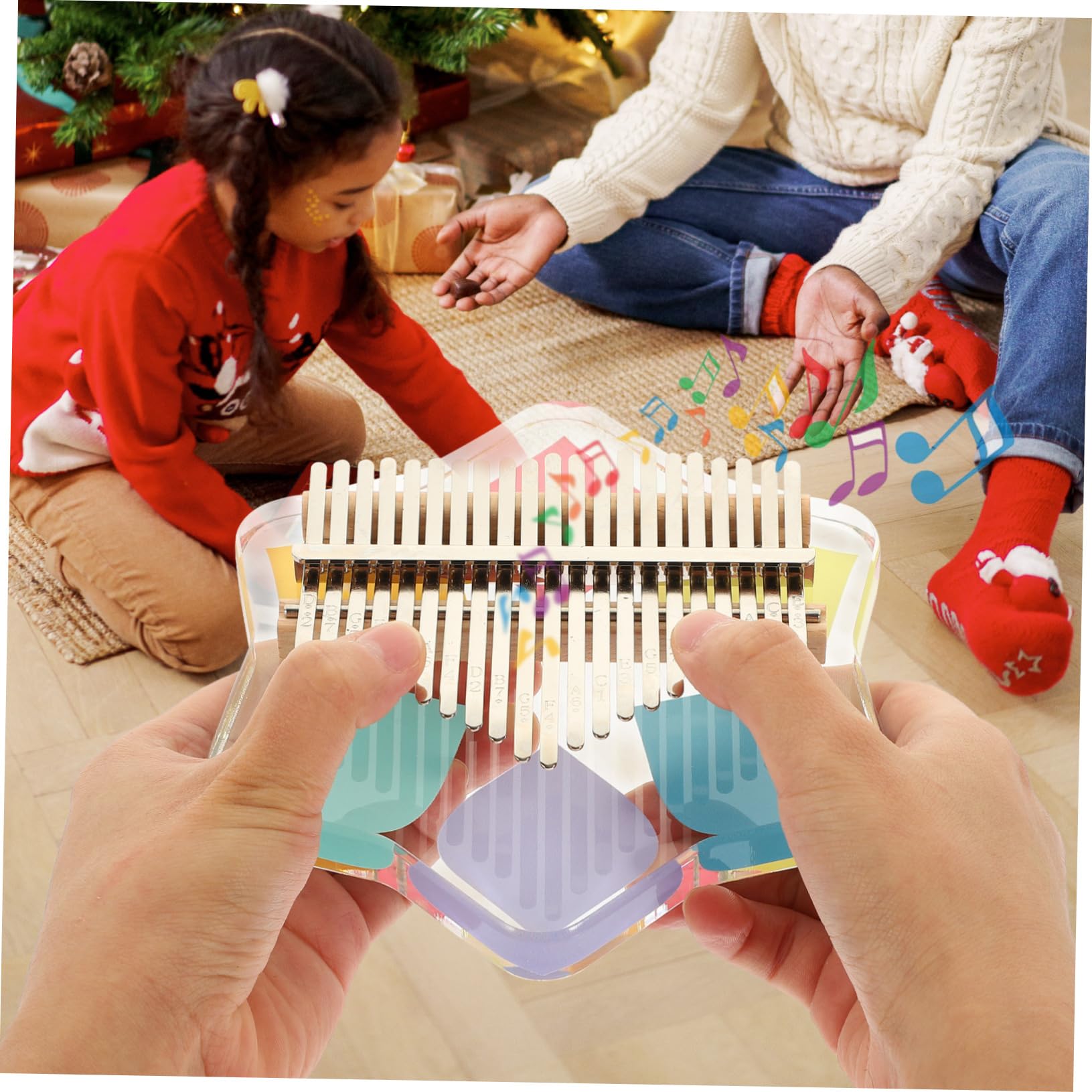 ibasenice Kalimba Miniature Acrylique Piano Kit De Touches Instrument De Musique Léger Pour Débutants