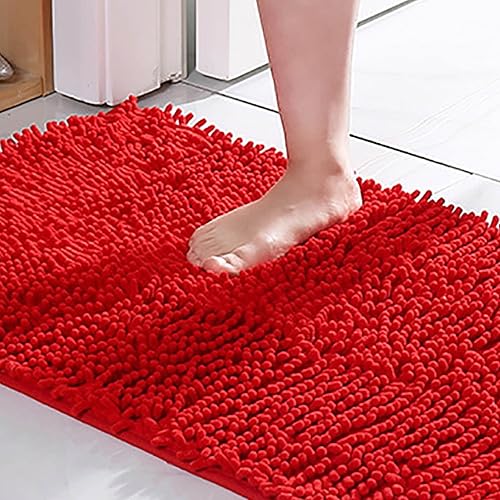 Miniatura 6 de Alfombras de baño de 32 x 20 pulgadas, suaves, antideslizantes, absorbentes, de secado rápido, alfombra de baño de felpilla esponjosa, lavable y