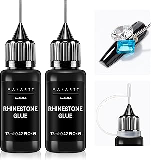 Makartt 2Pcs Rhinestone Glue, Strong Hold 3D Gel Nail Art Nail Gem Glue UV Cured Nail Glue for Nail Charms and Gems Jewelry Diamond for DIY Manicured at Home Beauty Gifts for Women