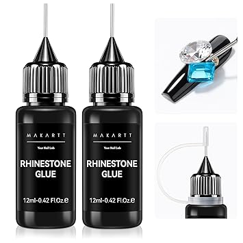 Makartt 2Pcs Rhinestone Glue, Strong Hold 3D Gel Nail Art Nail Gem Glue UV Cured Nail Glue for Nail Charms and Gems Jewelry Diamond for DIY Manicured at Home Beauty Gifts for Women