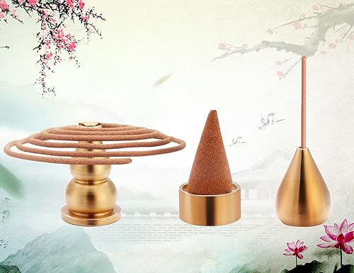 Miniatura 6 de Brass Incense Burner, Incense Cone Holder, Coil Incense Holder, Incense Stick Holder, 3 Styles.