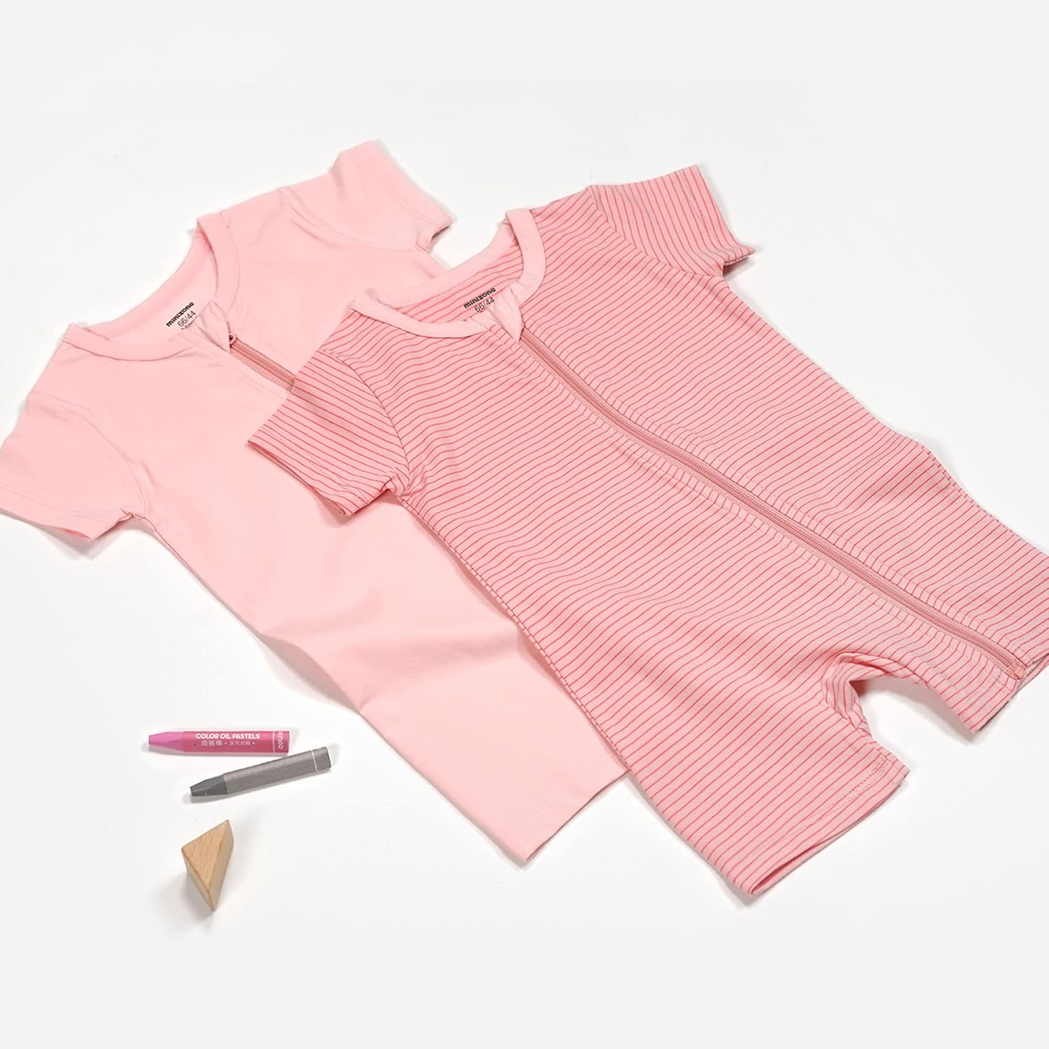 Teach Leanbh Baby Boys or Girls 2 Pack Pajamas Cotton Short Sleeve Zipper Romper Jumpsuits Sleep and Play 3-24 Months … - Image 5