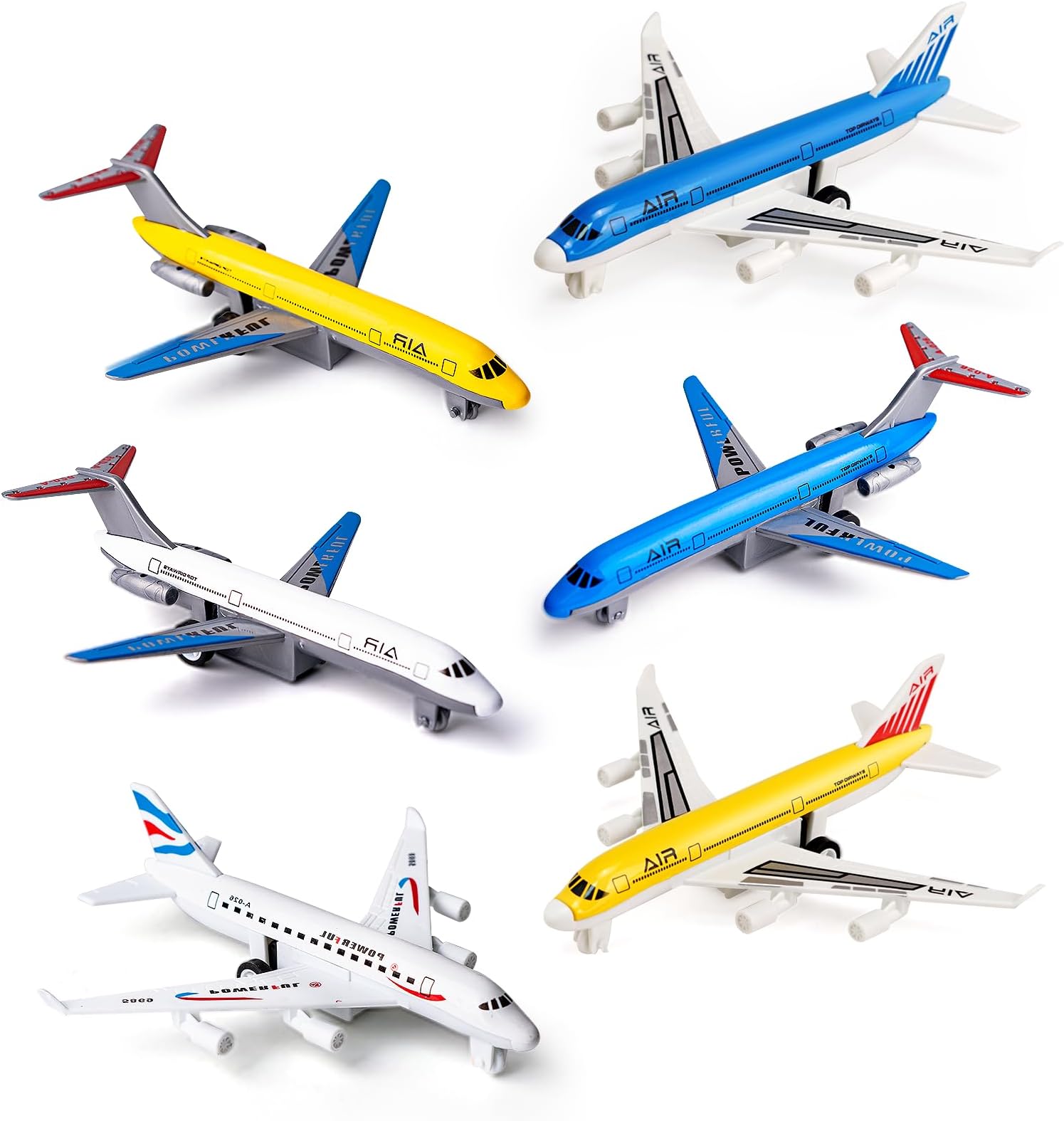 Bigefeixu 飛行機おもちゃ メタルプレーン プルバック 飛行機おもちゃ 3 4 5 6歳 男の子 女の子 ダイカスト 飛行機 飛行機モデル 子供用 遊車 飛行機 飛行機 子供用 誕生日プレゼント (6P)