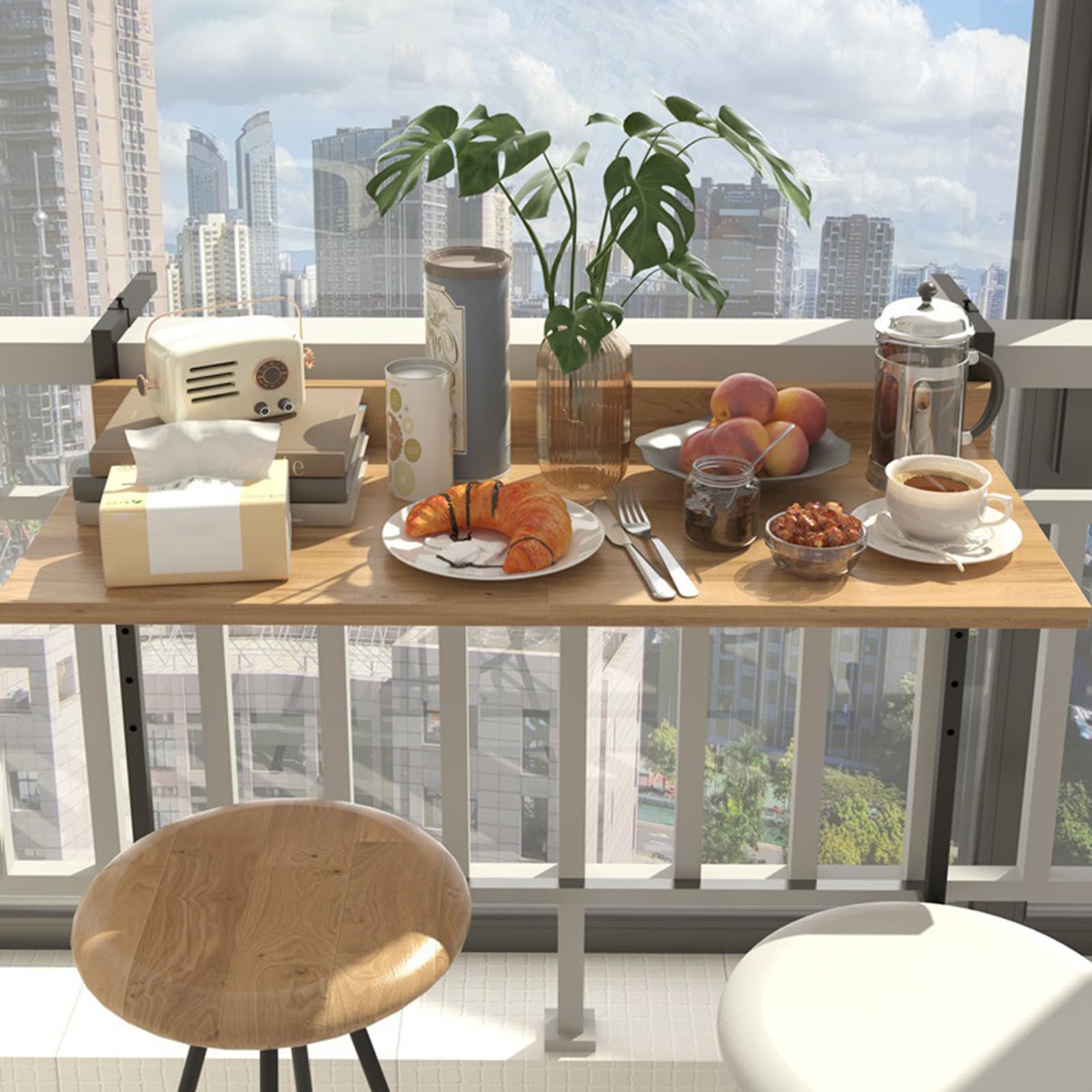 Table suspendue balcon pliable gain de place et comptoir de bar extérieur