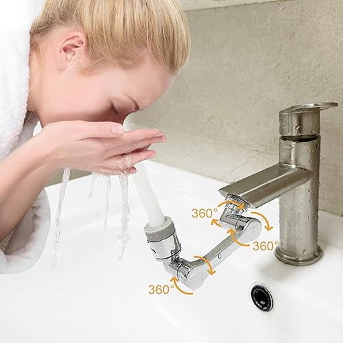 Miniatura 2 de Aireador de grifo giratorio de 1080 filtro de salpicaduras universal 2 modos de salida de agua adaptador de grifo de brazo robot extensor giratorio