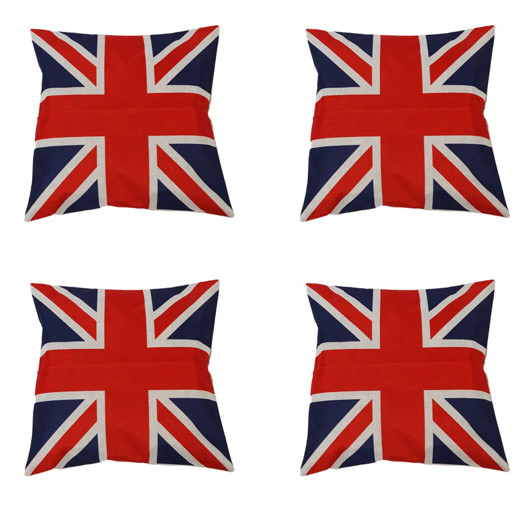Rheross 4X British Vintage Style Union Jack Flag Throw Pillow Case, Pillowcase