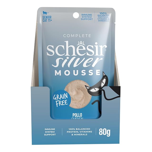 Foto 2 de 8 de Schesir Silver, Pollo En Mousse, Alimento Húmedo Completo para Gatos Mayores, Sin Cereales