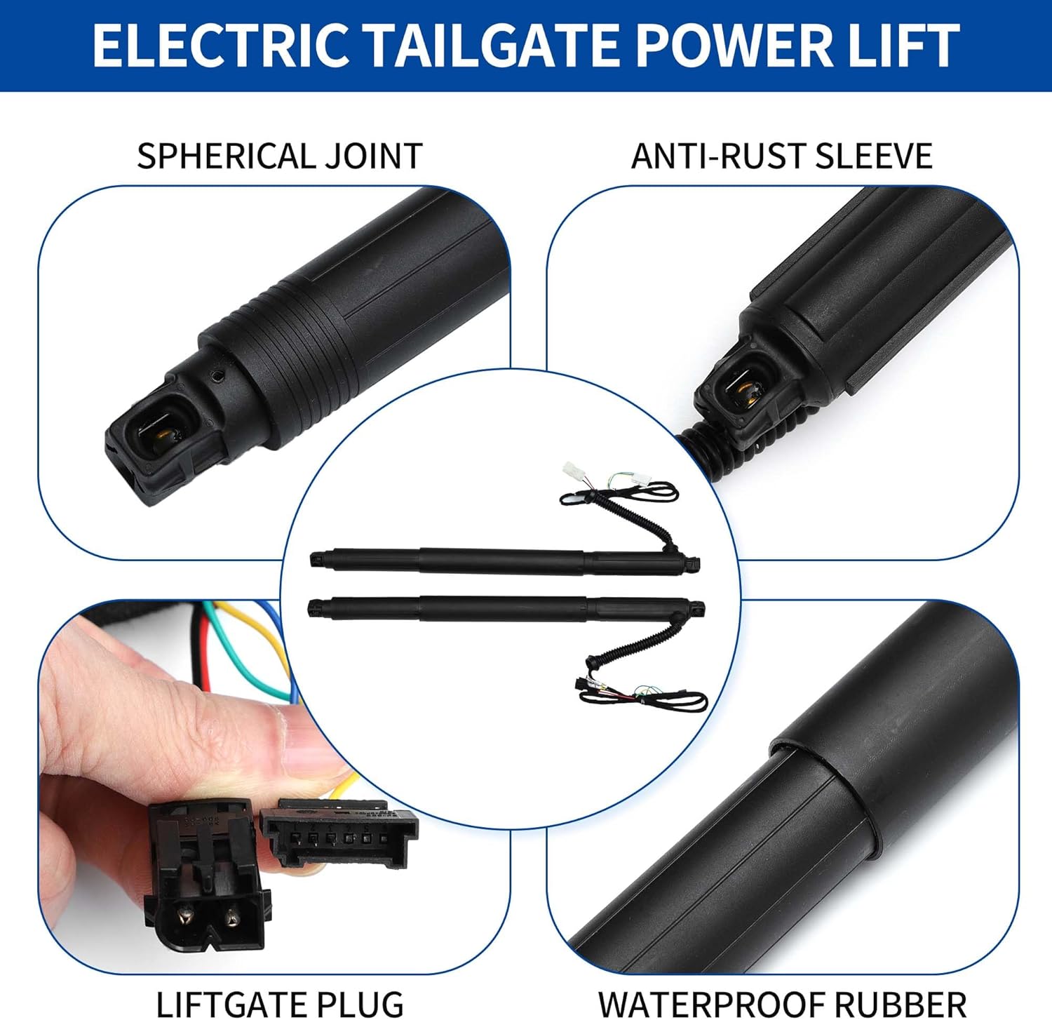 X AUTOHAUX Rear Left Right Tailgate Power Lift Support for BMW X6 M E71 Sport Utility 2007-2014 Liftgate Power Hatch Shock Strut No.51247332697 Electric Trunk Power Liftgate 1 Pair