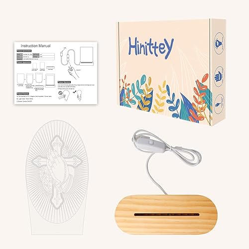 Miniatura 7 de Hinittey Lámpara Virgen María, Corazón Inmaculado de María, regalos católicos, luz nocturna 3D con luz amarilla cálida para decoración del hogar,