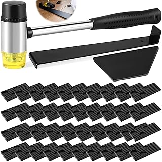 43 Pièces Set Pose Parquet Stratifié avec 40 Entretoises & Cale Frappe et Barre Traction, Maillet en Caoutchouc Double Face 26cm, Kit Outils Installation Laminé Plancher pour Pose de Parquet, Flottant