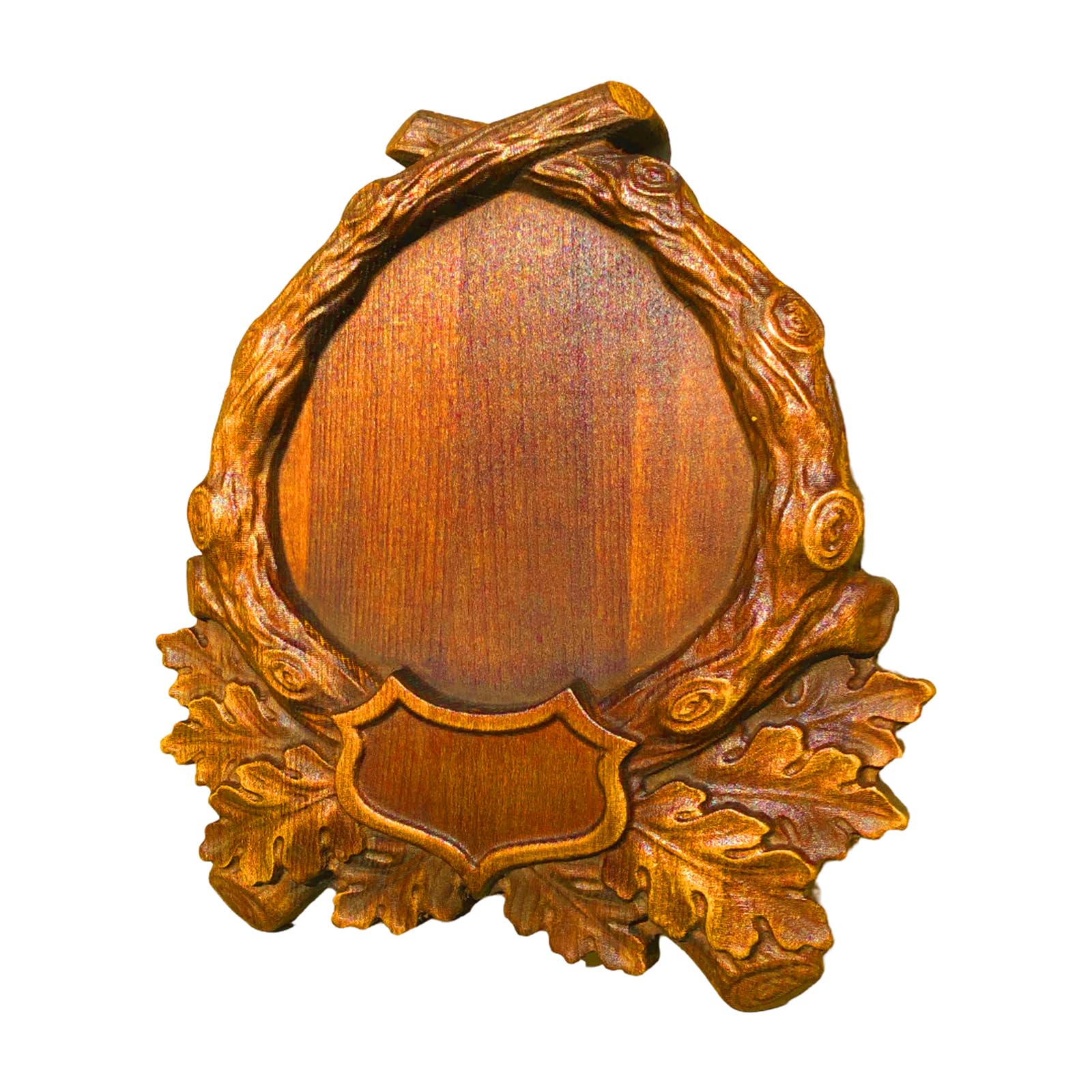 Escudo de trofeo, tablero de madera maciza para cazar trofeos cuernos como jabalíes, ciervos, cabras (W11-17) (roble rústico)