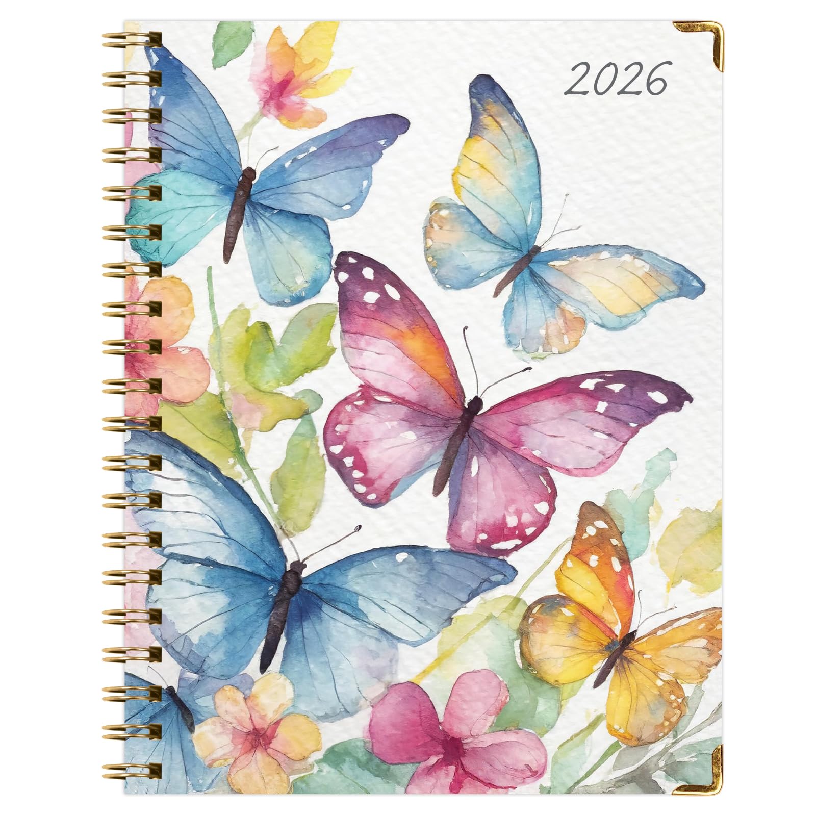 Agenda 2026 de tapa dura, 7 x 9 pulgadas: 14 meses (noviembre de 2025 a diciembre de 2026), planificador diario semanal mensual, agenda anual, marcapáginas, carpeta de bolsillo y juego de notas