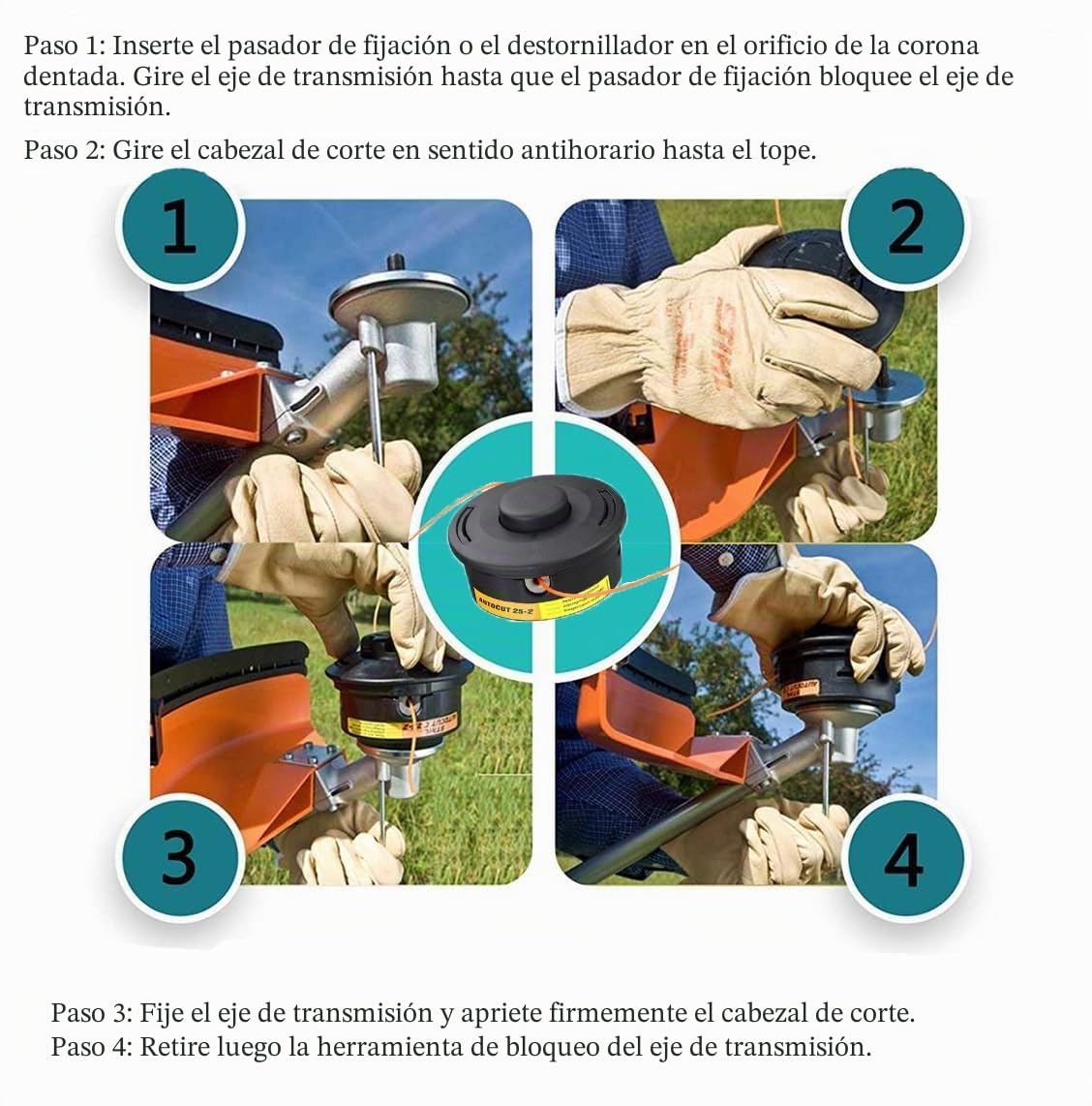 Cabezal de corte para Stihl Autocut 25-2, M10x1.0 40027102108 Cabezal de hilo Cabezal de desbrozadora para Stihl FS55 FS85 FS56 FS70 FS80 FS90 FS100 FS110 FS130 FS240 FS250, Cabezal de corte de