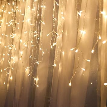 OBEV 8 Fonksiyonlu Dekoratif Saçak Led Sarkıt Perde Led Eklenebilir Led Süsleme Led Peri Led Işık Ledli Işık Yılbaşı Led Yılbaşı Işık Yılbaşı Süsü (4 Metre)