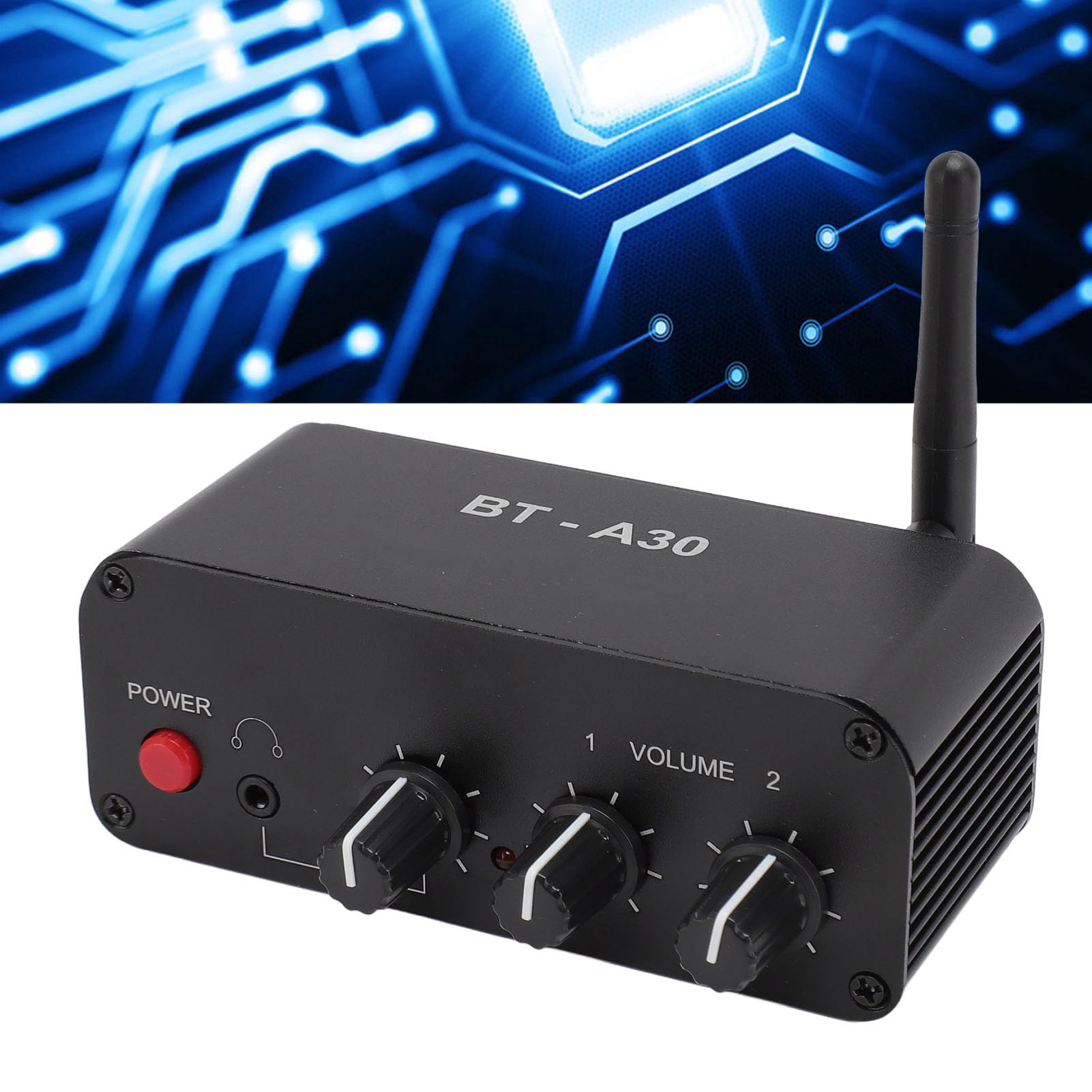 Préamplificateur Sonore BT, Mini Préampli Stéréo HiFi avec 5.0, Gain de 20db, 3 Sorties pour Haut-parleurs de Cinéma Maison, Platine Phono