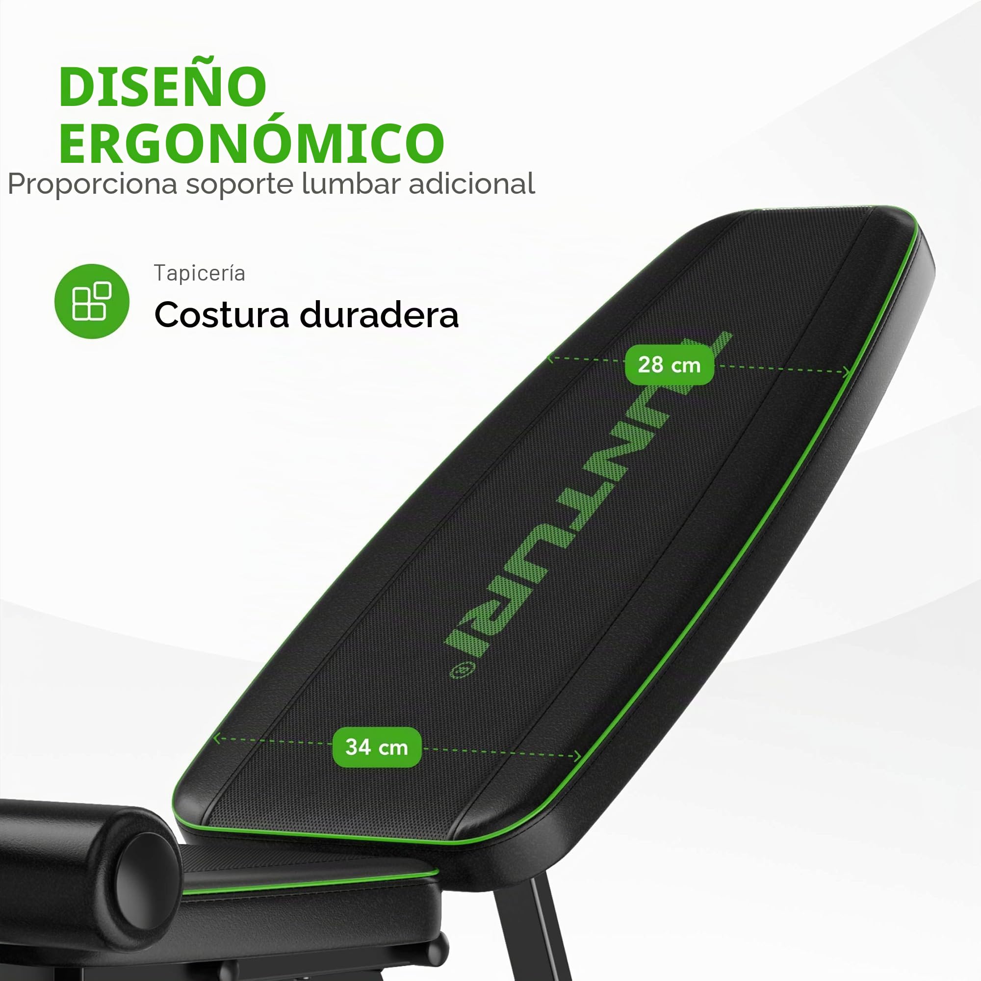 Tunturi Uni UB60 Utility Bench Oblicuo Banco, Negro, 1