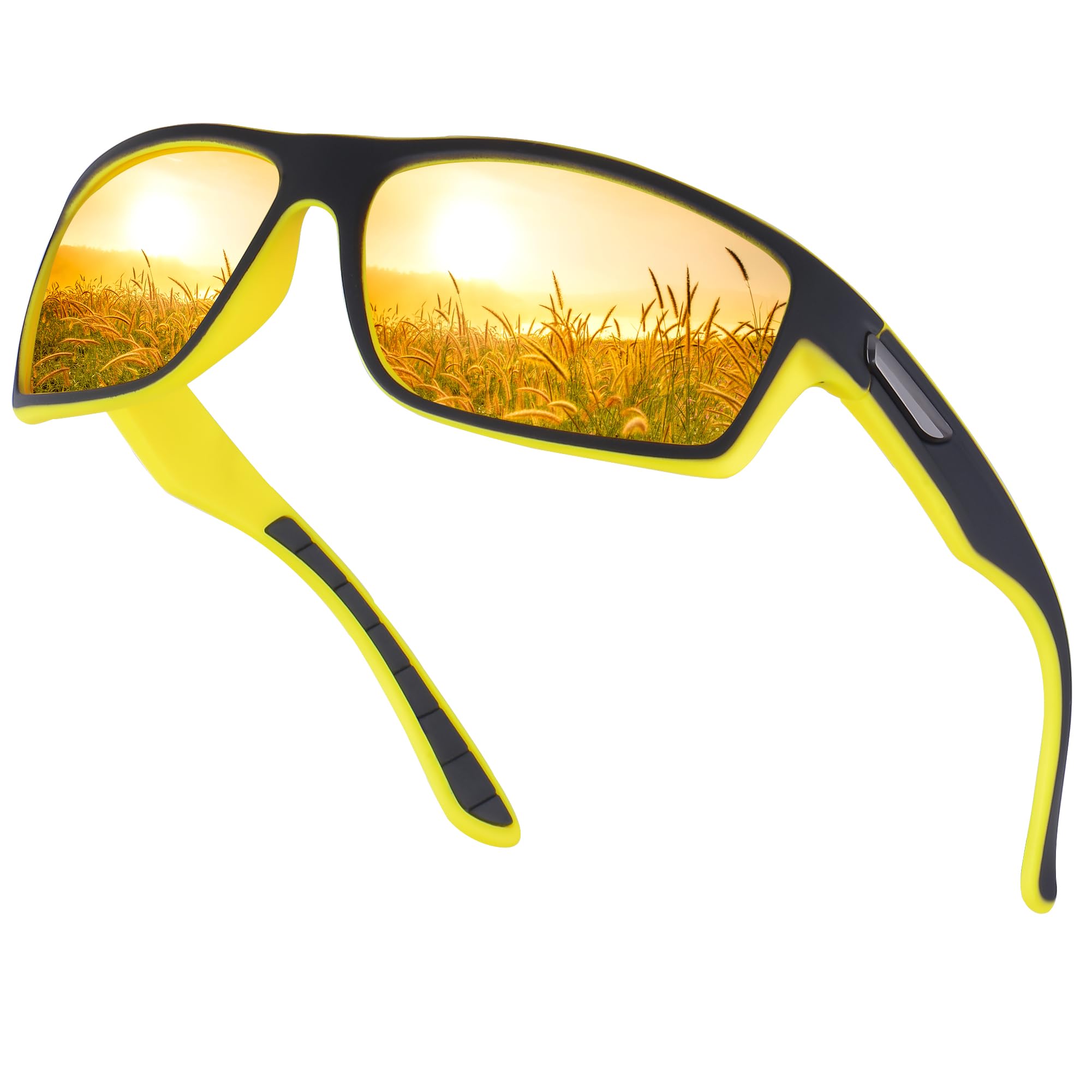OJIRRU Sport Sonnenbrille Herren Polarisierte Sportbrille für Herren Damen zum Angeln Fahrrad Golfen Laufen UV400 Schutz