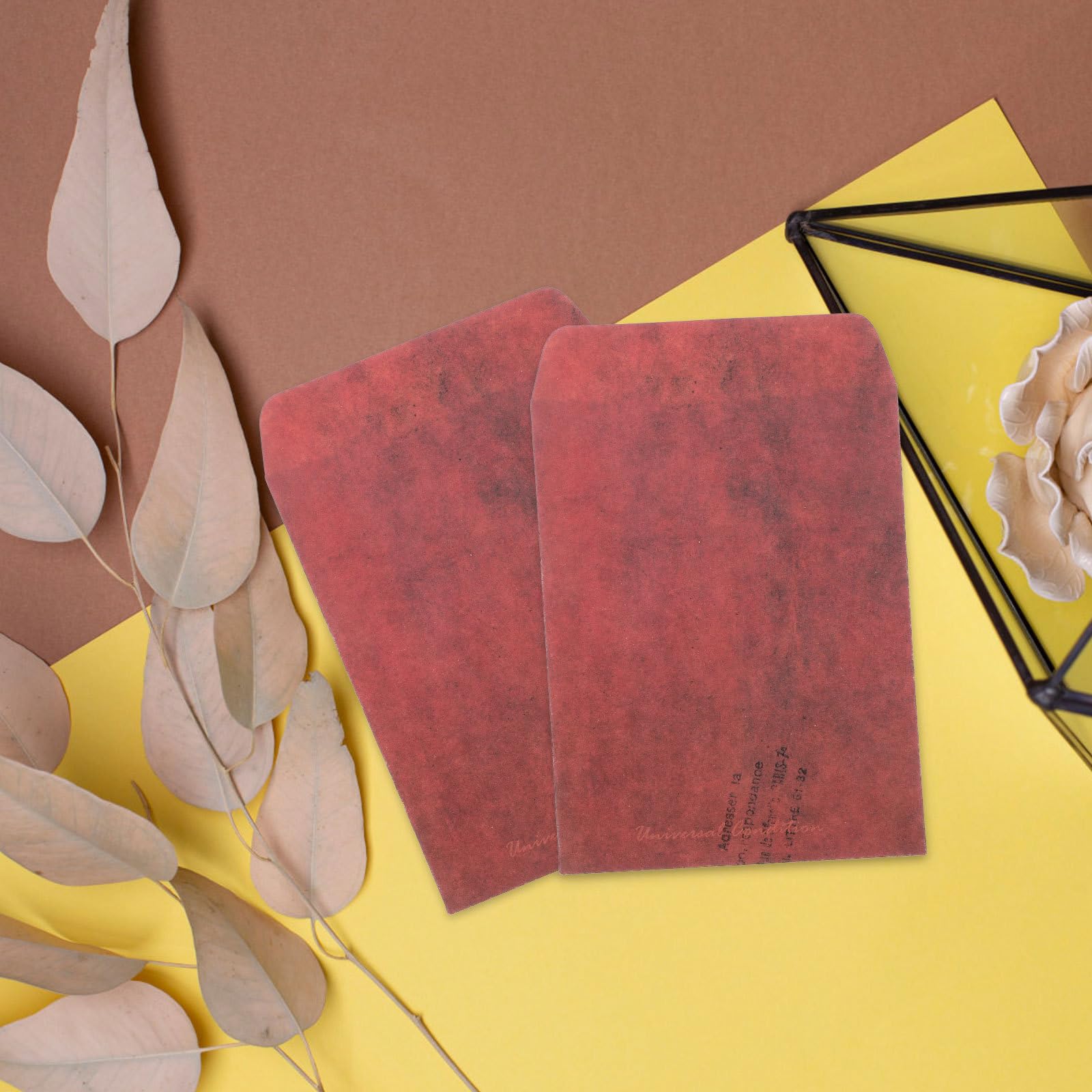 VALICLUD Papiertüten Saatgutaufbewahrungstaschen Multifunktionale aus Papier 100 Stück Rote Vintage 4x6 Zoll Flache Bastelpapiertüten für Verpackung und Aufbewahrung