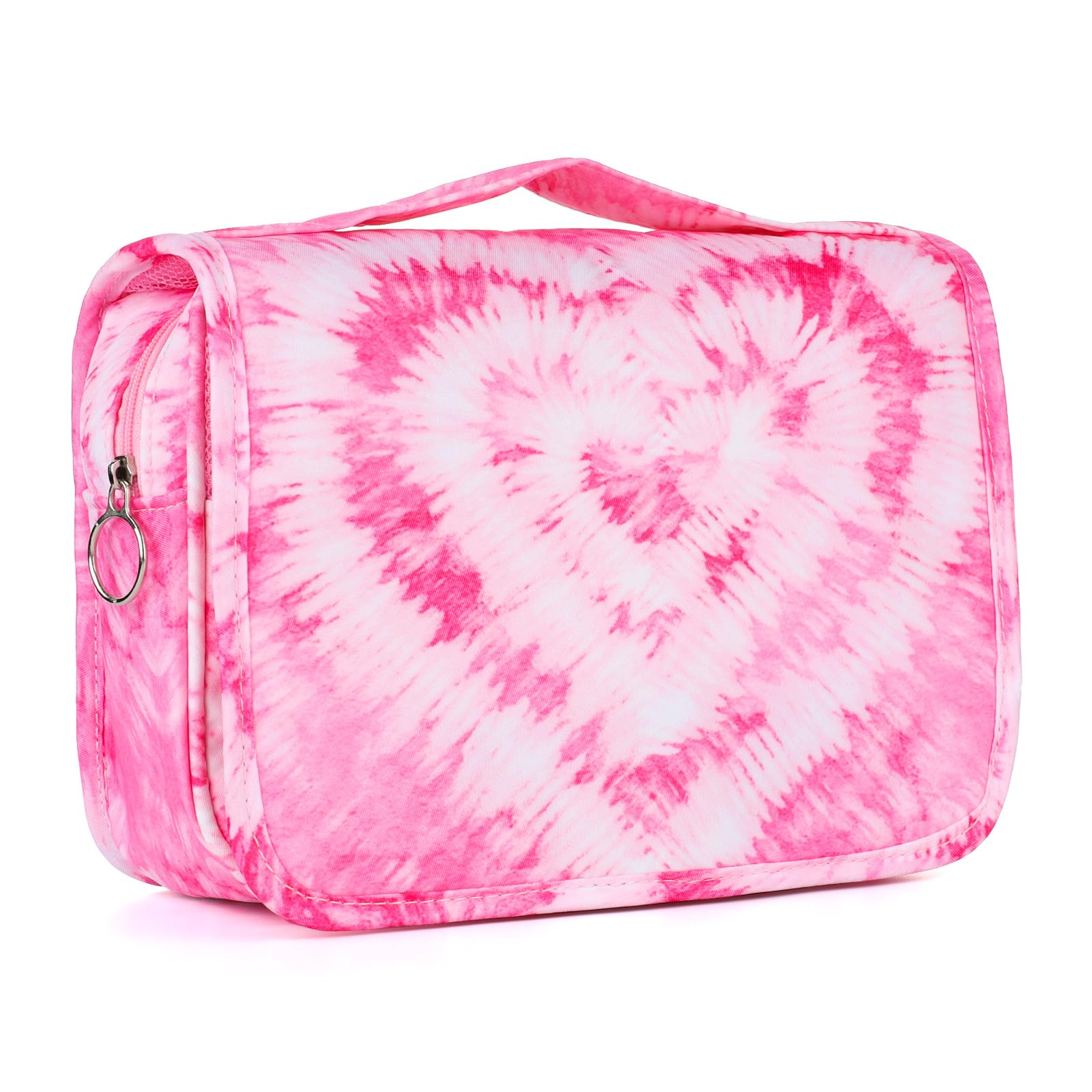 Vipdeal Kids Hanging Toiletry Bag for Girls, Travel Toiletry Bag for Teen Girls Cosmetic Makeup Waterproof Wash Bag Traveling Toiletries, Tie Dye Pink