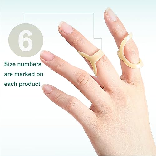 Miniatura 3 de Férula ovalada para dedos, 11 unidades, tamaños 4-14, férula de dedo de mazo para dedo para el pulgar, índice de anillo medio, meñique, enderezar
