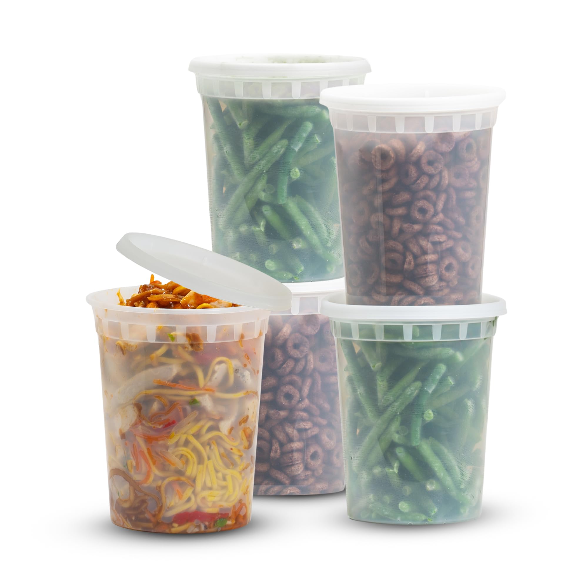 Superior Transparent 32Oz Food Containers With Lids – 20-Pack Durable Crack-Resistant Clear Round Deli Containers With Lids -Microwave Safe Leak-Proof Meal Prep Containers - Perfect For Food Storage