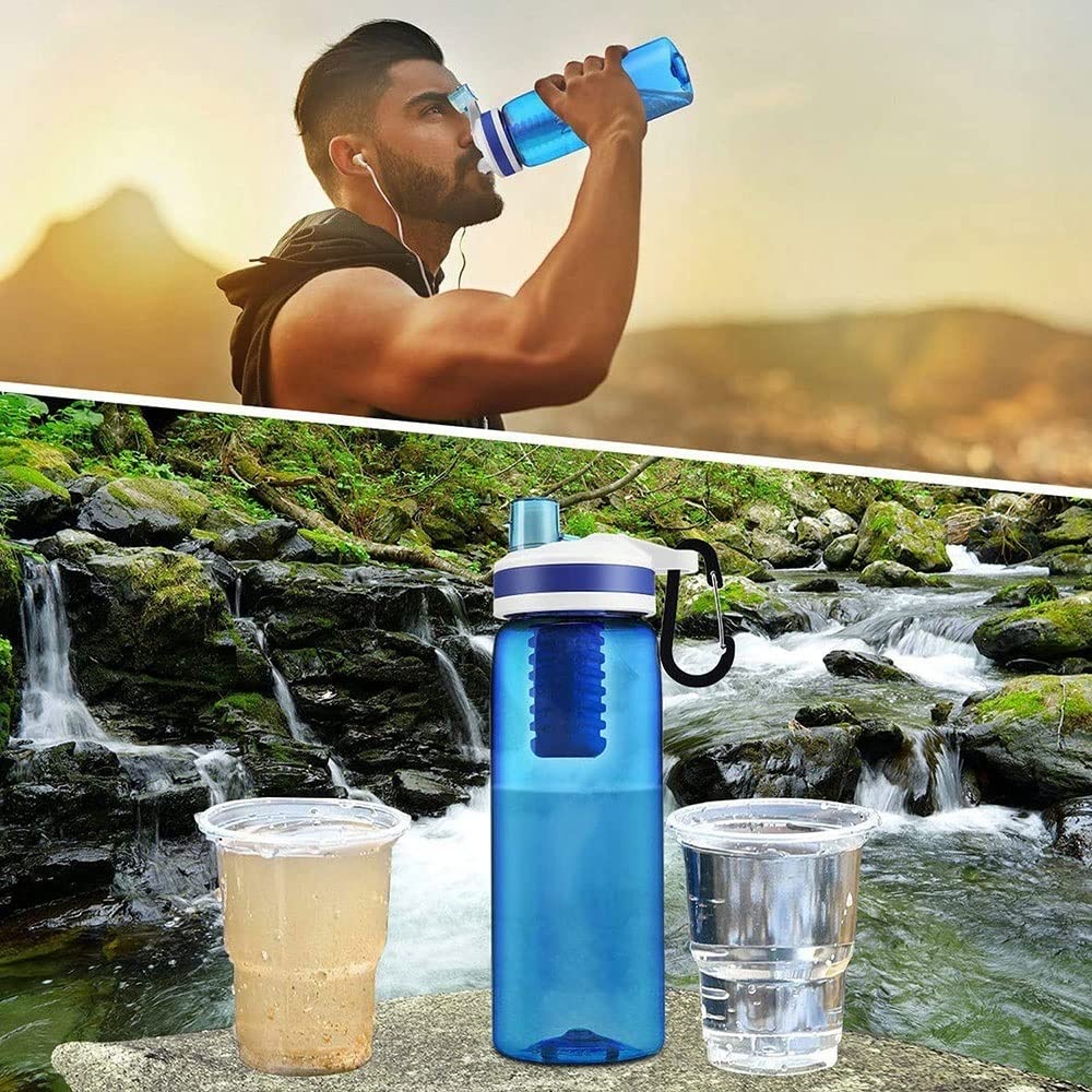 Purificateur d'eau extérieur filtre portable filtre de filtre filtrant filtre filtre filtre filtre purification de l'eau tasse de grande capacité sport de sport filtre eau bouteille avec La paille de