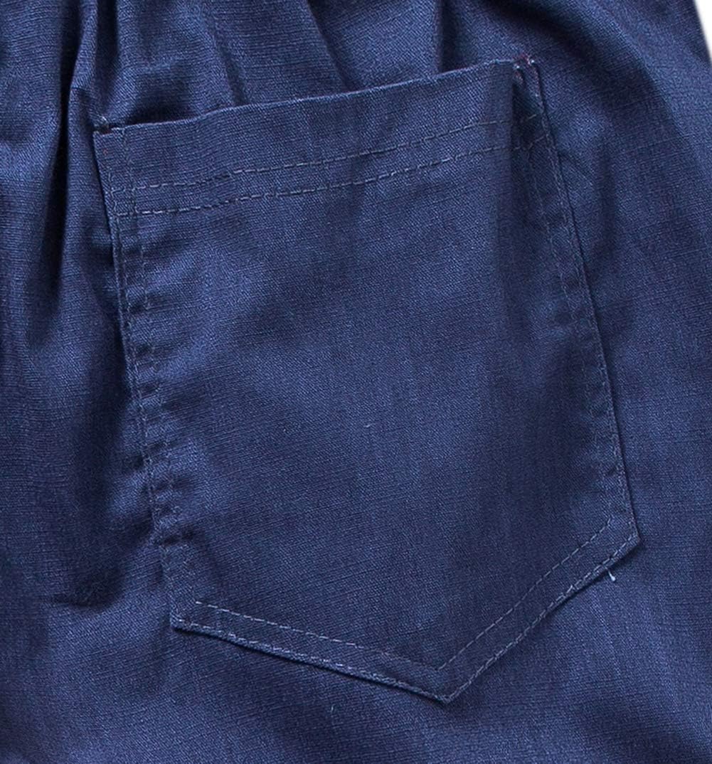 SIR7 Men's Linen Casual Lightweight Drawstrintg Elastic Waist Summer Beach Pants - Image 5