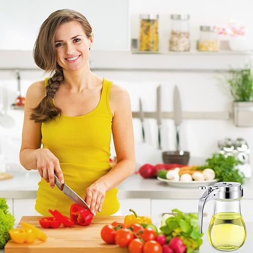 Miniatura 7 de 8 dispensadores de jarabe de vidrio de 6 onzas con boquilla retráctil, dispensador de jarabe de café, dispensador de crema, dispensador de palancas