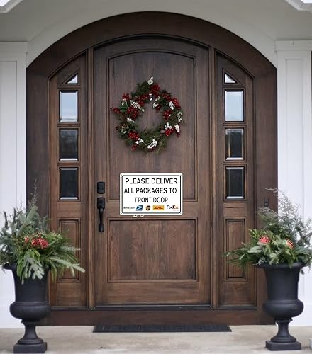 Miniatura 3 de Letrero de entrega con flecha derecha para uso en exteriores, 8 x 12 pulgadas, instrucciones de entrega (idioma español no garantizado), letreros