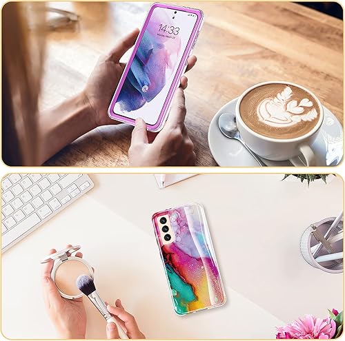 Miniatura 7 de ESDOT - Funda protectora para celular Samsung Galaxy S21 Plus, de grado militar, resiste caídas de 21 pies (probado), con diseños modernos, para