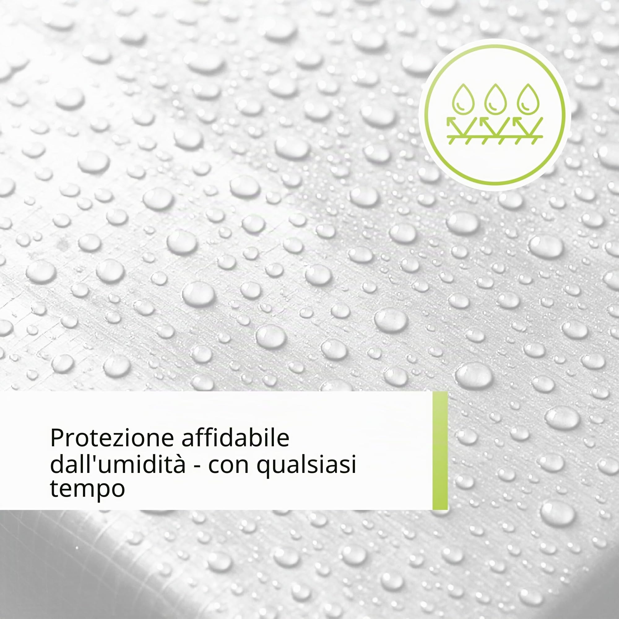 Telone impermeabile GF Premium Line 140g/m² bianco 5m x 8m = 40m², telo in tessuto e protettivo, telone rinforzato occhiellato per barche, legno, piscina, mobili da giardino, auto, antistrappo