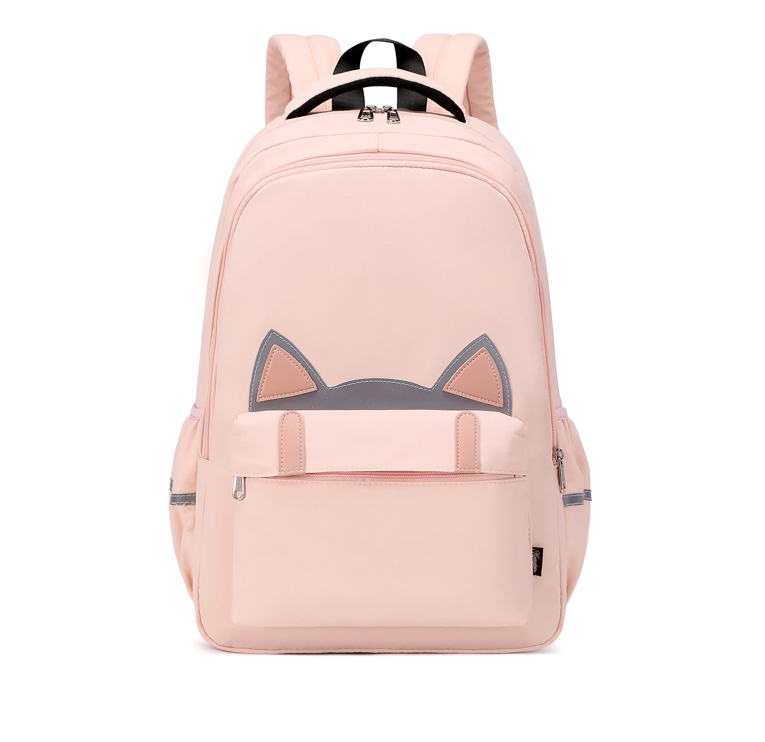 Acmebon Mochila de Gato Tipo Cartera Casual para Mujer Bolso de Libros Adorable para niña Adolescente Rosado