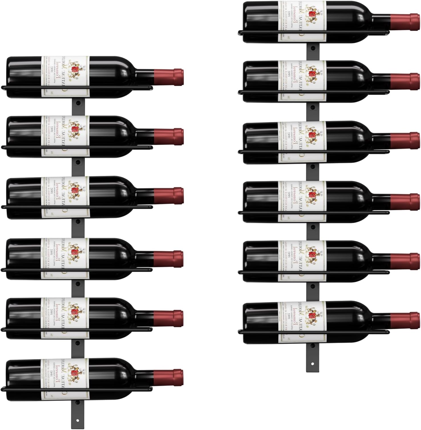 J JACKCUBE DESIGN Wall Mount Wine Rack Organiser for 12 Bottles, Heavy ...