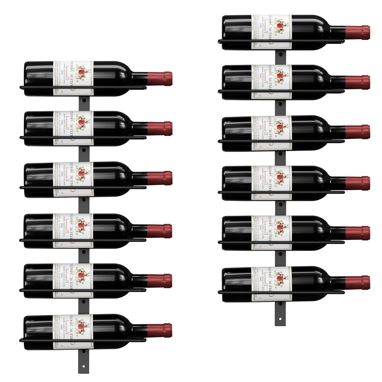 TJ.MOREE Wall Mounted Wine Rack - 12 Bottle Heavy Duty Metal Wine Storage Display Holder for Home Bar, Wine Cellar