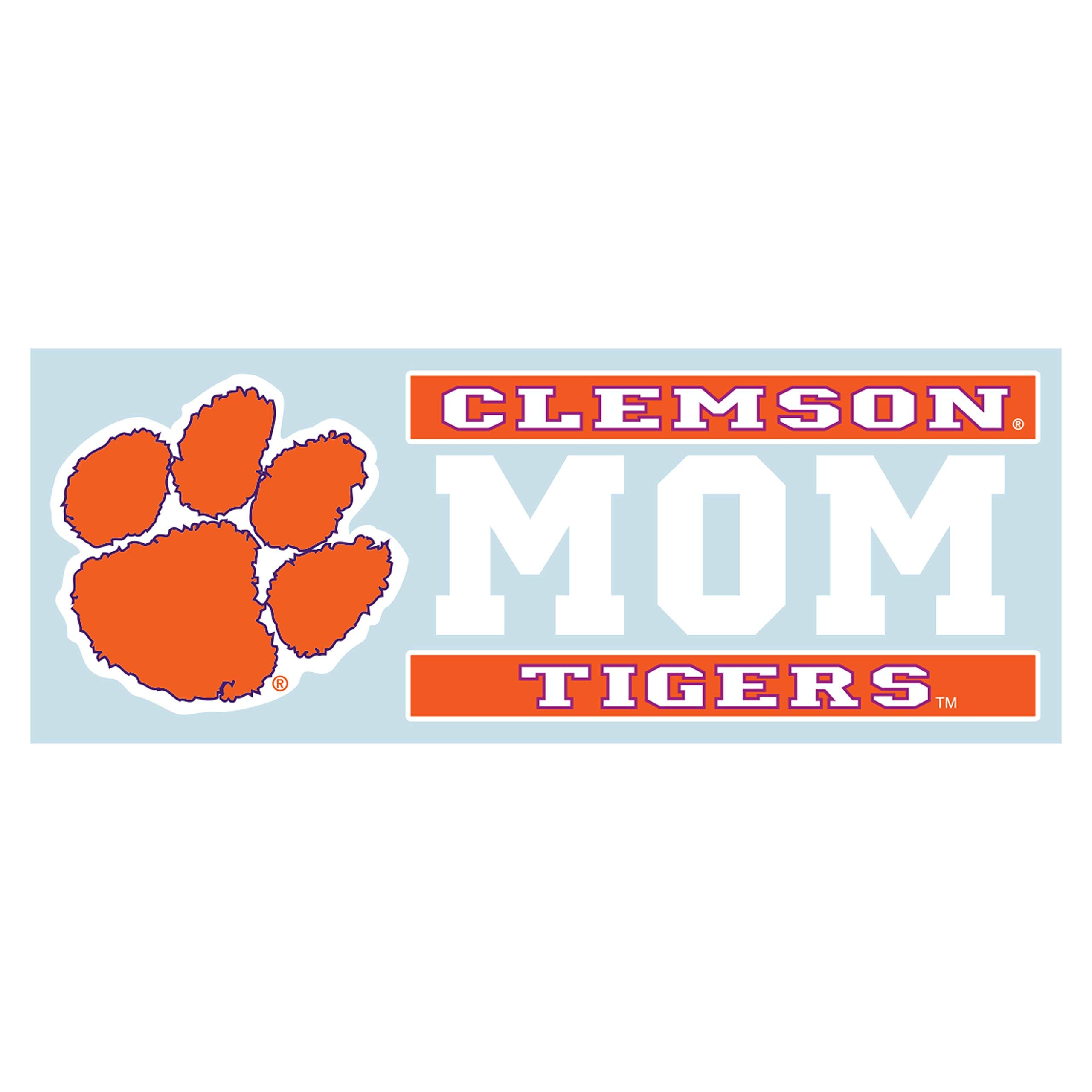 Craftique Clemson Tigers Decal (CLEMSON MOM DECAL 6" (6"), 6 in)