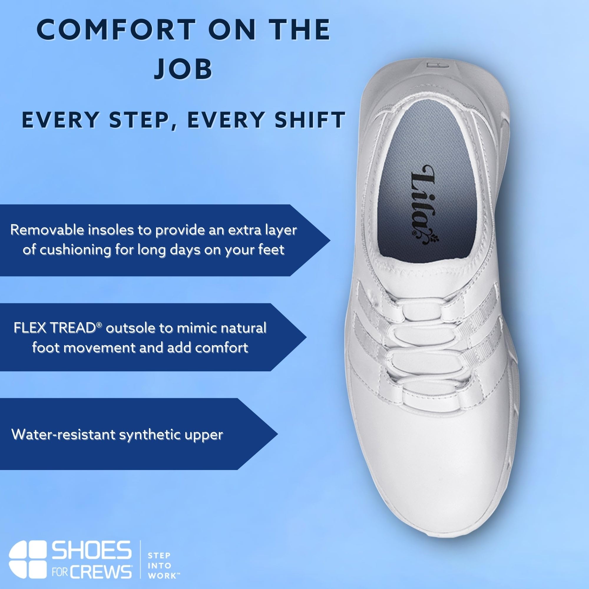 Shoes for Crews 32709-38/5 Karina - Zapatillas antideslizantes, talla 38, color blanco