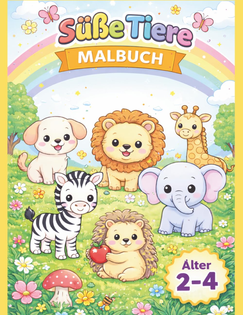 Süße Tiere Malbuch für Kinder 2–4 Jahre: Ein liebevoll gestaltetes Malbuch mit niedlichen Tieren für kleine Künstler!