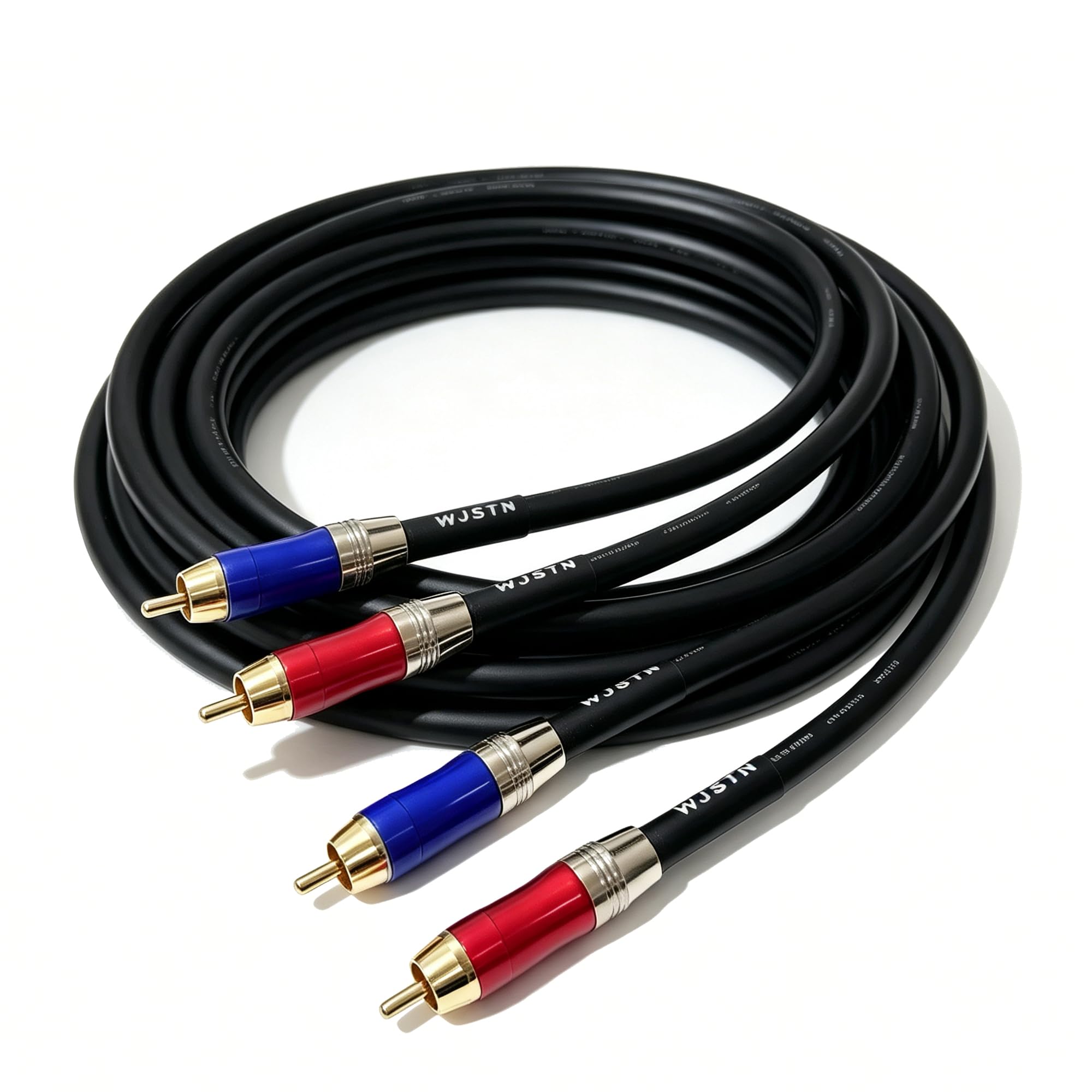 WJSTN -020 Cable de audio RCA a RCA, convertidor de cable de audio estéreo de 1RCA macho a 1RCA macho, cable de audio estéreo digital para subwoofer, cine en casa, audio de alta fidelidad, doble